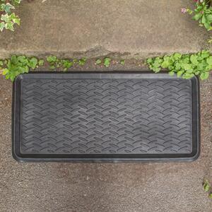 Heavy Duty Rubber Boot Tray 80 x 40cm Black Pack of 2 - Black by Nicola Spring