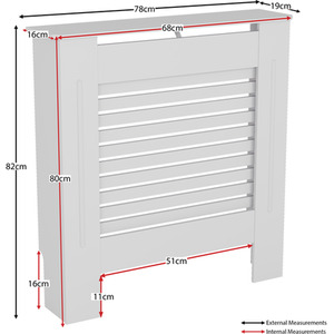 Milton Radiator Cover - White / 78cm by Vida Designs