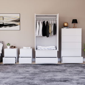 Denver Bedroom Set (2 Drawer Bedside (x2), 5 Drawer Chest, 2 Door Wardrobe) by Vida Designs