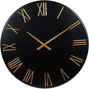 Black & Gold Numeral Clock - Black