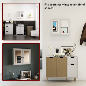 Priano 2 Door Mirrored Wall Cabinet - White by Vida Designs