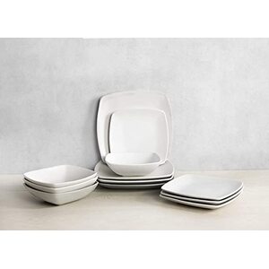 Creative Tops White 12 Piece Dinner Set Service for 4 - White by Creative Tops