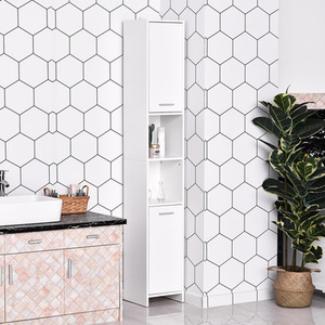 HOMCOM Storage Cabinet with Cupboard and Shelves - White by HOMCOM