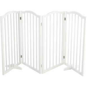 WhiskerJoy 4 Panel Wooden Safety Gate - white / 46 - 184 cm / 184cm by WhiskerJoy