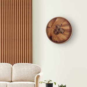 Vanity Living Rustic Natural Wood Wall Clock - Brown by Vanity Living