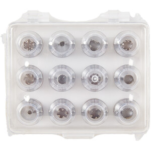 Pack of 12 Stainless Steel Piping Nozzles - Silver