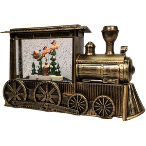 Water Spinner Christmas Train and with Santa Scene - Brown by Samuel Alexander