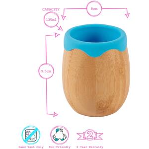 130ml Bamboo Baby Trainer Cup - Blue / 9.5cm by Tiny Dining