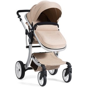 2-in-1 Convertible Baby Stroller Pushchair - White by Costway