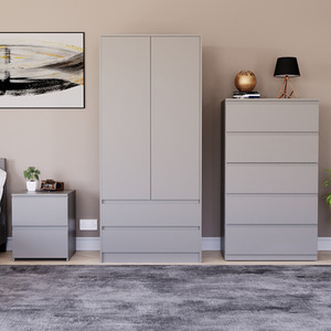 Denver Bedroom Set (2 Drawer Bedside, 5 Drawer Chest, 2 Door 2 Drawer Wardrobe) by Vida Designs