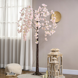 HOMCOM 180cm Cherry Blossom Tree Light with 450 Warm White LED Lights - Pink by HOMCOM