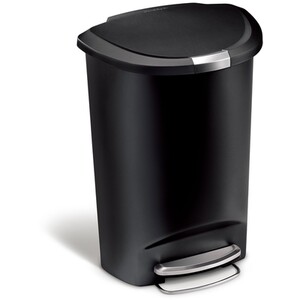 simplehuman 50L semi-round pedal bin black plastic by Simplehuman