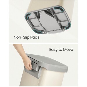 SONGMICS 50L Metal Pedal Kitchen Bin with Lid - Neutral by SONGMICS