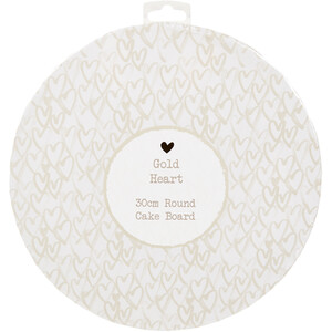 Hearts Round Cake Board - Neutral