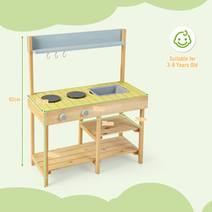 Outdoor Mud Kitchen Set - Brown by Costway