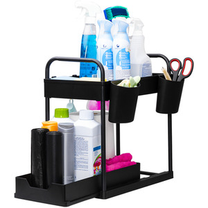 Innoteck Under Sink Organiser 2 Tier Black - Black / Plastic Metal by Innoteck