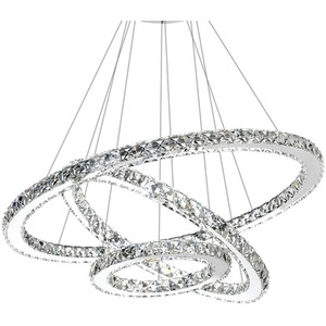 LED Crystal Pendant Hanging Ceiling Light - Silver / 20 - 60 cm by Livingandhome