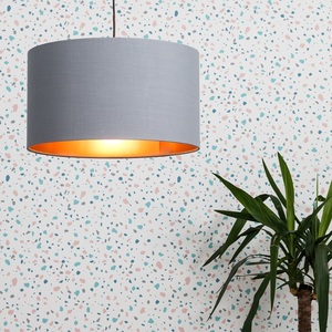 Reni Large Grey And Copper Ceiling Pendant Shade - Grey by ValueLights