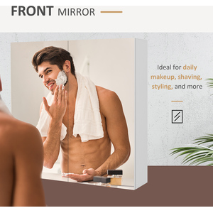 kleankin High Gloss Wall Mounted Bathroom Mirror Cabinet - High gloss by kleankin