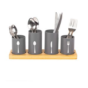 Innoteck Cutlery Holder with Bamboo Tray by Innoteck