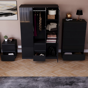 Vida Designs Glinton 3 Piece FSC Bedroom Set - Black by Vida Designs