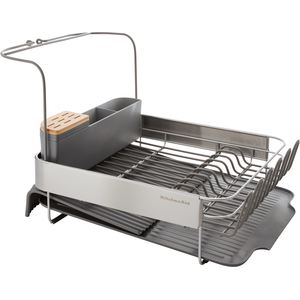 Expandable Dish-Drying Rack with Glassware Attachment - Grey by KitchenAid