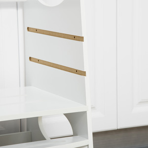 HOMCOM Kids Step Stool Kitchen Stool with Adjustable Standing Platform - White by HOMCOM