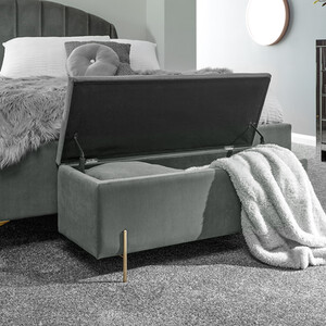Mystica Ottoman Storage Bench - Grey