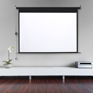 Large Electric Motorized Projector Screen - Black / 72 Inches by Livingandhome