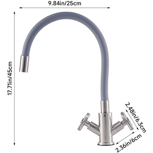 Stainless Steel Dual Handle Kitchen Tap by Livingandhome