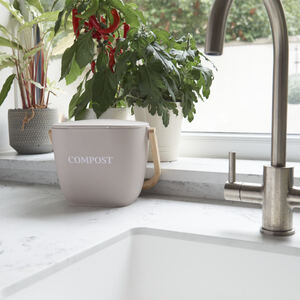 Natural Elements Eco-Friendly Bamboo Fibre Compost Bin - Grey by KITCHENCRAFT