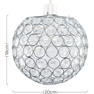 Modern Chrome Globe Ceiling Light Shade Withcrylic Crystal Effect Jewels - Silver by ValueLights