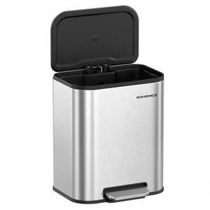 SONGMICS 20L Soft-Close Pedal Kitchen Bin - Silver by SONGMICS