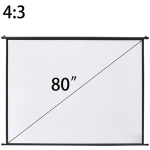 Indoor Portable Black Backed Projector Screen - Black / 174.5cm by Livingandhome