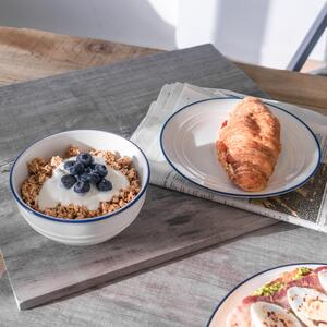 18pc Farmhouse Porcelain Dinner Set - White - White by Nicola Spring