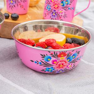 Pansy Picnic Bowl - 21.5cm - Raspberry Pansy / 16.5cm by Billy Can