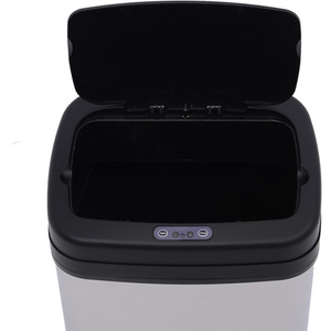 HOMCOM Stainless Steel Automatic Sensor Dustbin - Silver and Black by HOMCOM