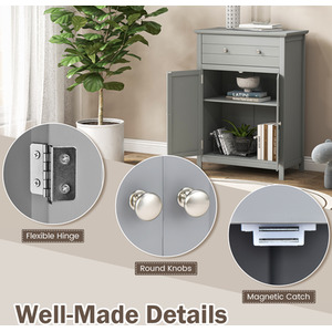 Floor Storage Cabinet with Drawer by Costway