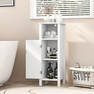 Bathroom Floor Cabinet Storage Cabinet - White by Costway