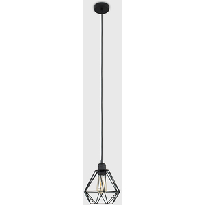 Casco Black Ceiling Light Pendant With Black Wire Shade - Black by ValueLights