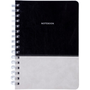 Black & Grey Stitched A5 Wiro Notebook