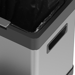 HOMCOM 20 and 14L Double Kitchen Bin with Soft-Close Lid - Silver by HOMCOM