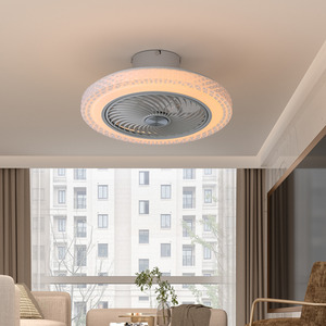20-Inch Acrylic Ceiling LED Fan Light - White by komore