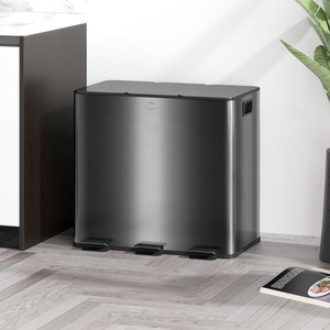 HOMCOM 15L Triple Kitchen Bin with Removable Inner Buckets by HOMCOM