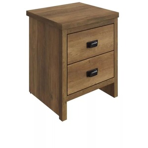 Oak 3 Piece Set 2 Door Wardrobe 4 Drawer Cabinet Bedside Table - Brown by Wyld and Coco
