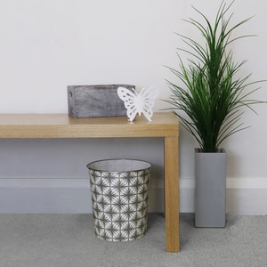 Geometric Grey Waste Paper Bin by JVL