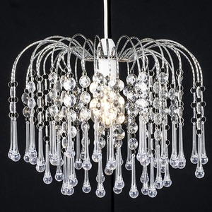 Tear Drop Acrylic Crystal Light Shade - Chrome, Clear by Klass Home Collection