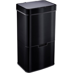 75L Recycling Sensor Bin with 3 Compartments and Food Caddy - Black / Brushed by Cooks Professional