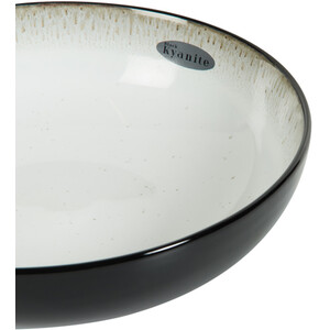 Black Kyanite Large Serving Bowl - Black and White