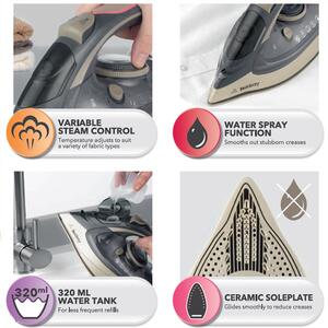 3200W Powerlite Steam Iron - Grey by Beldray